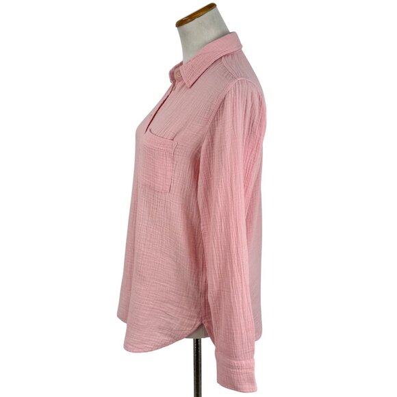 NWT J.Crew Pink Crinkle Gauze Cotton Coastal Granddaughter Button Down Top XS - Picture 5 of 16